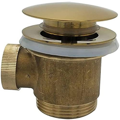 Saqu Press lose Klick-Ablaufgarnitur für freistehende Badewanne 1 1/2 Zoll aus gebürstetem Messing