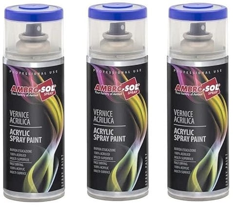 VIRSUS 3 Bombolette Spray di Smalto Acrilico Multiuso da 400ml, Vernice Brillante per interni ed esterni, smalto permanente per superfici in legno, metallo, vetro (Effetto Ruggine)