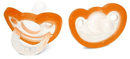 RAZBABY JollyPop Schnuller für Neugeborene, 3+ Monate (Orange, 2)