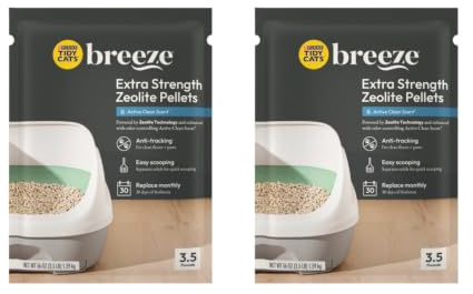 Tidy Cats Breeze Zeolith-Pellets, extra stark, aktiver sauberer Duft, 1,6 kg, 2 Stück