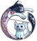DOWAY Broche en forme de chat en émail floral pour femme, Émail, Grès