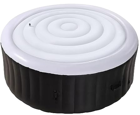Tlswshsy Aufblasbare Whirlpool-Abdeckung, energiesparender Deckel für runden Whirlpool, faltbar, schützende Regenüberlaufabdeckung für aufblasbare Whirlpools im Freien