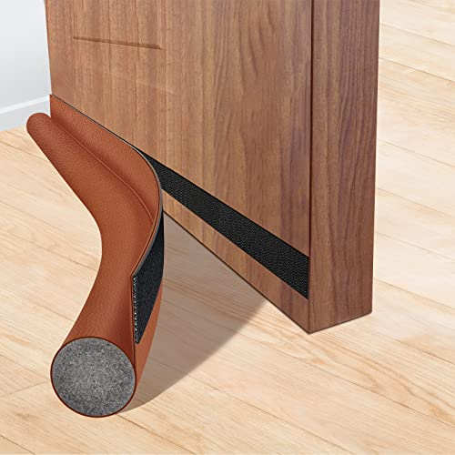 Burlete de Puerta de Entrada de 38 Pulgadas con Junta Autoadhesiva, Aislante Acústico y Cortavientos para Puertas Interiores y Frontales (Marron oscuro)