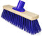 12 Wooden Broom Head with Stiff Hard Blue Bristle Brush – Garden Broom Outdoor for Yard Brush Sweeping - Wood Brush Head with Fitted Broom Handle Bracket