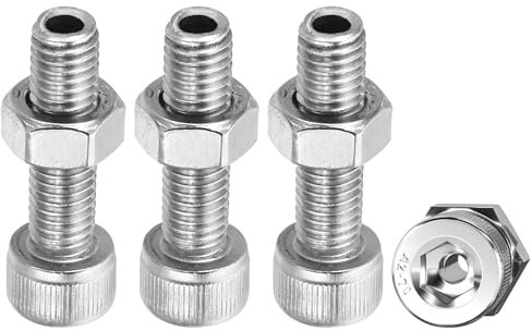 PATIKIL M8x30mm Esagono Vite Cilindrica 4Set Cilindrico Cavo Bullone Dado Kit Lampada Filettatura Viti Attraverso Foro Dispositivi Fissaggio 304 Acciaio Inossidabile