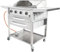 METRO Professional Gasgrill mit Plancha 4-Brenner, Edelstahl,17.2 kW, fahrbar mit Bremsen, Leistungsstark, langlebig, silber