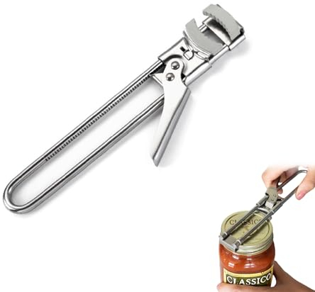 1 Stück Deckelöffner Edelstahl einstellbar Glasöffner Sicherheits rutschfest, Senioren jar opener hebeldosenöffner für verschiedene Deckel, Für Schraubgläser Küchenhelfer für Senioren Schwache Hände