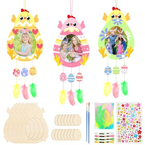 MONCAP 5STK Ostern Küken Bastelset für Kinder Ostern Basteln Osterküken zum Bemalen Osterküken Kreativset Kinder Traumfänger Basteln für Mädchen Jungen Frühling Party Ostergeschenk