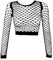 KYSUN Top Corto de Rejilla de Malla Sexy para Mujer Tops Cortos de Rejilla Ahuecados Transparentes Camiseta de Malla Sexy Top Vintage Estético Jersey Streetwear para Fiesta Playa Gimnasio Disfraces