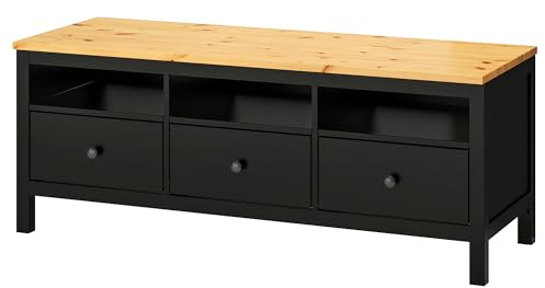 HEMNES TV-Bank, 148x47x57cm, Schwarzbraun/Hellbraun