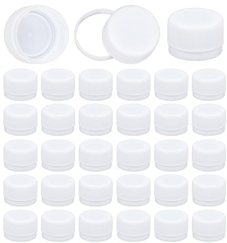 OLYCRAFT 50 Stück Plastikflaschenverschlüsse Weiße Schraubverschlüsse 27 mm Innendurchmesser Flaschenkrug-Aufbewahrungsverschlüsse Rote Drehverschluss Für Saftflaschen Spenderverschlüsse