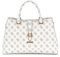 GUESS Kuba Tri Compartment Satchel White Logo