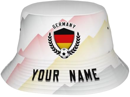 WeiaiziY Germany Die Neuheit des Fischerhüte,Faltbar Sonnenhut und Buckethut,Fischerhut für Alle Outdoor-Aktivitäten,Individuell Anpassbarer Name und Nummer.Geschenk für Sportfans.