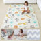 MIKMEL Krabbelmatte Baby Kompakt – Faltbare Spielmatte aus XPE-Schaumstoff, Wasserdicht & Doppelseitig – Krabbeldecke für Kinderzimmer mit Tier/Zickzack Design – 180x120x0.8 cm