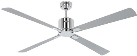 CasaFan Ventilateur de plafond avec WiFi Eco Neo III 152 cm 948333W Moteur chromé brossé/pales réversibles Blanc et gris clair