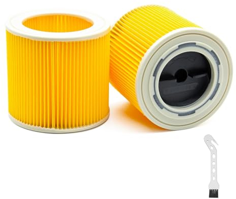 VZU Lot de 2 filtres à cartouche KFI 3310, compatibles avec Kärcher KWD1, KWD2, KWD3, SE4001, SE4002, WD1, WD3-8, WD2, etc. Accessoires pour aspirateur eau et poussière Zärcher