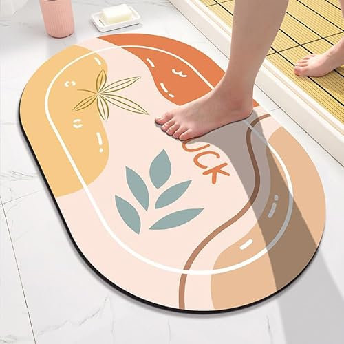 Badezimmerteppich 50X80Cm Rosa Badteppich rutschfest Waschbar,Duschvorleger Schnelltrocknend,Stein Badematte,Diatomite Stone Bath Mat,Super Absorbierende Badvorleger