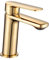 Grifo Monomando Lavabo Synnax INGUZ, Mezclador Agua Fría y Caliente, Latón, Oro Mate (Dorado Cepillado), Caño Bajo, Serie Synnax (Oro Cepillado) Bajo