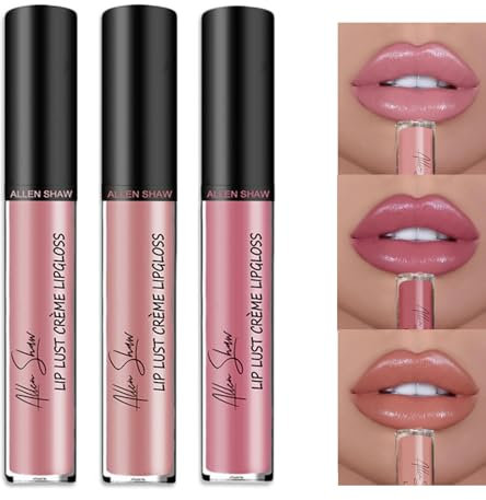 Creme-Lipgloss, 3 Farben, feuchtigkeitsspendend, natürlicher Samt, langanhaltend, wasserfest, feuchtigkeitsspendend für die Lippen (#2+#3+#5)
