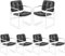 COLAMY Modernes Essstuhl-Set 6er, Knopfgepolsterter PU-Leder-Esszimmerstuhl mit Metallbeinen für Zuhause/Wohnzimmer/Büro/Esszimmer, Schwarz