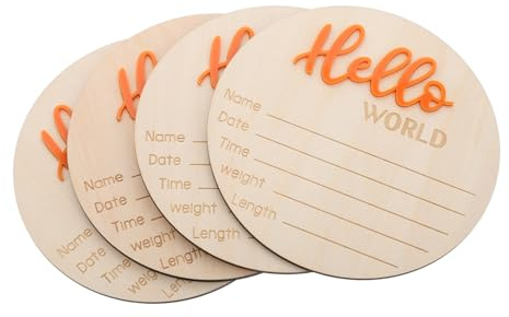 Vaguelly Ankündigungsschild Holz Neugeborenes Monatsnamenskarten Willkommensschild Für Junge Mädchen Kinderzimmer Geburt Karte Schild Teller Requisite Welt Bär Name Bald Geboren