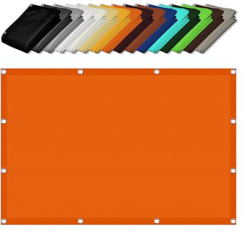 Toldo Vela de Sombra Vela 2.1 x 6 m Resistente Al Vientoy Al Agua Protección Solar Toldo Rectángulo con Ojales y Cuerdas de Fijación para Exterior Jardín Terrazas, Naranja