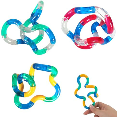 OUDQFCJ 3 PCS Tangle Fidget Toy Twisty Fidget Toy Stress Relief Stim Silent para NiñOs y Adultos