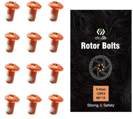 12PCS Steel Rotor Bolts M5x10mm Brake Bicycle Disc Brake Rotor Bolts for Bike MTB Disc Bicycle and Spare Parts Ride