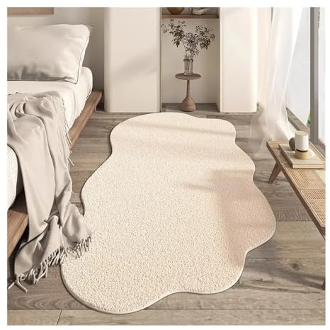 Unregelmäßiger Teppich für Wohnzimmer, große Fläche, Schlafzimmer, Nachttisch, Plüsch, Couchtisch, Teppich, weich, bequem, Größe A, 80 x 120 cm