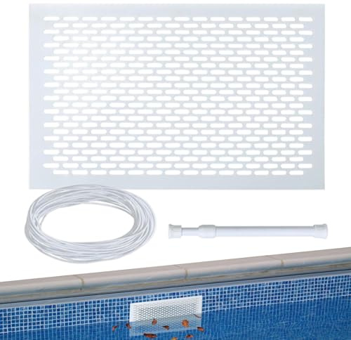 Kit de Garde de Skimmer, Filet d'écumoire de Piscine, Bouclier de Receveur d'écumeur à Feuilles, Protection des Feuilles de capteur Anti-Rouille pour Le Gymnase de l'école de Gymnase étang