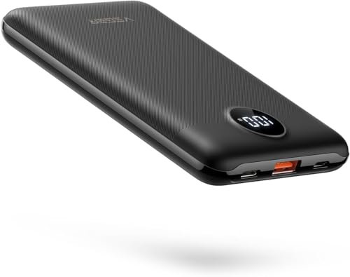VEGER Externer Akku, 10.000 mAh, Quick Charge, 22,5 W, Mini-Ladegerät, tragbar, USB C, Input & Output Powerbank mit LED-Display, PD3.0 QC4.0 Phone Power Bank, kompatibel mit iPhone 16/15/14/13/12