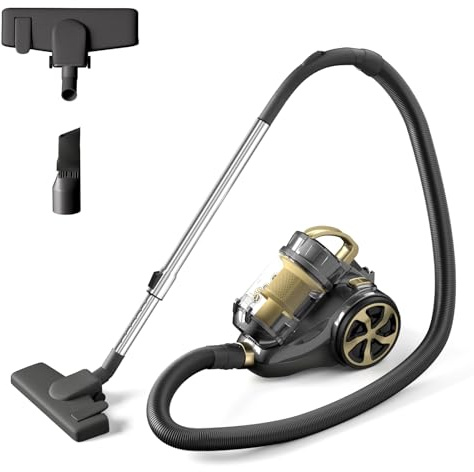 SUPERLEX Bagless Cylinder Vacuum Cleaner, 800W 2L Dust Capacity | HEPA Filtration, Strong Suction, 2-in-1 Crevice Tool & Floor Brush, Compact Design for Hard Floors, Carpet & Car