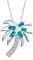 Bling Jewelry Nautical Tropical Beach Blue Inlayed Created Opal Palm Tree Pendant Necklace For Women For Teen .925 Sterling Silver
