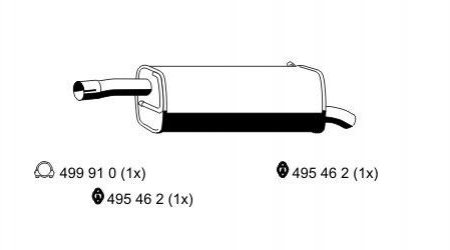 Auspuff Endschalldämpfer Auspuffanlage Endtopf original ERNST (313230) 850mm
