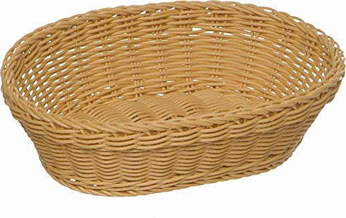 APS Korb, oval PROFI LINE - Körbchen, Flechtkorb aus Polypropylen - Abmessungen: 25 x 19 cm/Höhe: 6,5 cm/Farbe: Hellbraun