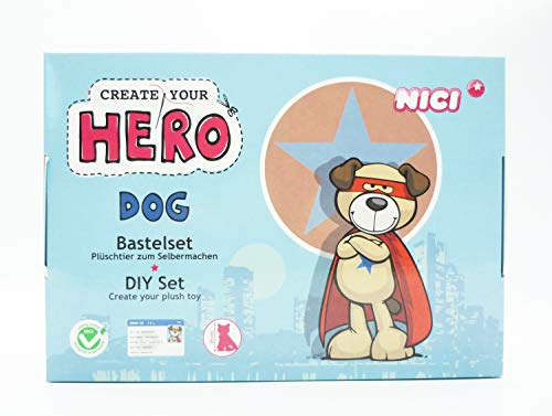 NICI 38091 Create your Hero Bastelset Plüschtier 25cm zum Selbermachen - Hund