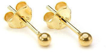 Boucles d'Oreilles Boules en Argent Plaquées Or - 2mm