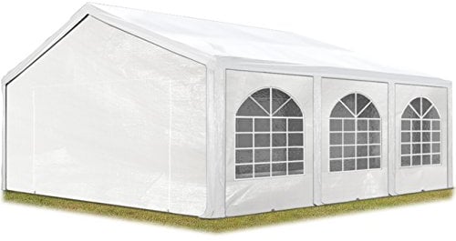 TOOLPORT Tente de réception 5x6 m, Toile de Haute qualité PE 450 N Blanc Construction en Acier galvanisé avec raccordement par vissage