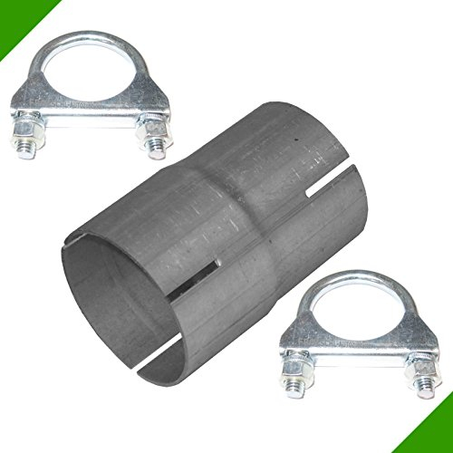 Réducteur d'échappement de 60 mm à 65 mm avec 2 colliers de serrage pour tuyau d'échappement