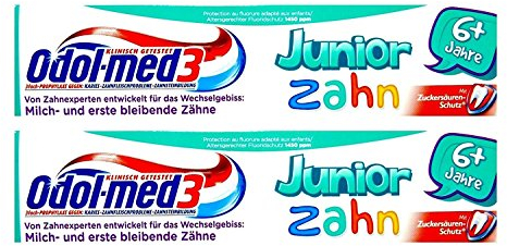 2x Odol med3 Junior Zahn 6+ Jahre, Milch und erstbleibende Zähne 50ml