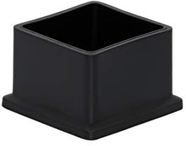 Flyshop, Stuhlbeinkappen, Quadratische Bodenschutzkappen, Geruchloses PVC 35 x 35 mm, 3,5 x 3,5 cm, Schwarz, 4er Pack