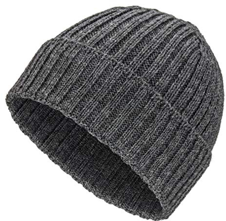 Weiche Damen & Herren Alpaka Mütze aus 100% Alpaka Wolle in 10 Farben - Hochwertige Winter Strickmütze/Beanie Wollmütze von HansaFarm, Dunkelgrau - NFA12, Einheitsgröße