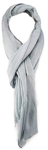 TigerTie - Designer Schal in silber grau einfarbig mit Fransen