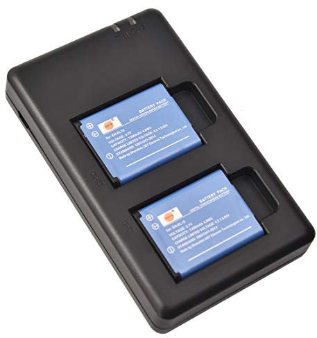 DSTE EN-EL19 Batterie de Rechange (2 Paquets) et Chargeur Rapide Double Compatible pour Nikon Coolpix S4100 S4150 S4200 S4300 S5200 S6500 S6600