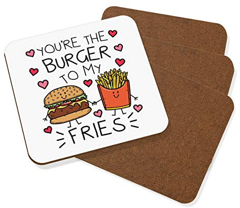 You're der Burger to My Fries Untersetzer Getränke Matte Set mit 4