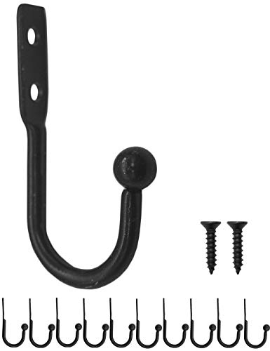 Fuxxer® Garderoben-Haken, Kleider-Haken, Wand-Haken, 4.7cm x 2.5cm, 6er Set, schwarz