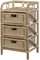 korb.outlet Rattan-Kommode mit 3 Schubladen Badregal Korb Regal Schubfächer aus echtem Rattan 46 cm breit (Vintage Weiss)