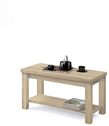 MUEBLES PITARCH Artik Nougat Tisch, Spanplatte und Melamin, hohe Dichte, 48 x 90 x 45 cm, Braun