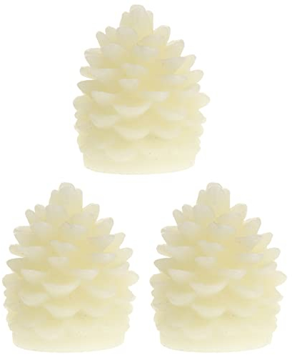 SOLUSTRE 3st Weihnachtsdekor Led-kerze Urlaub Tischdekoration Ornament Tannenzapfen Licht Flammenlose Weihnachtskerzen Flammenlose Kerzen Tannenzapfenkerzen Wachs Esstisch Weihnachtsbaum