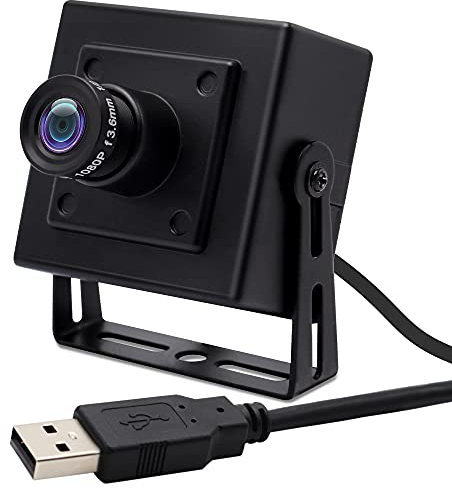 Svpro Caméra USB Full HD 1080P Low Light avec boîtier en Aluminium, capteur IMX323 Mini Webcam USB Webcam 2MP H.264 USB avec Microphone numérique intégré pour PC ou Projet embarqué
